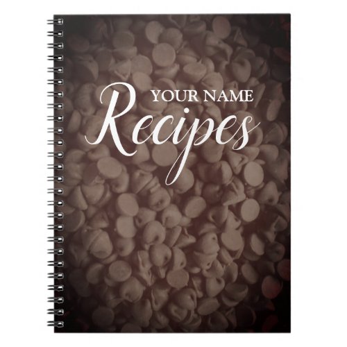 Custom chocolate chip photo recipe spiral notebook