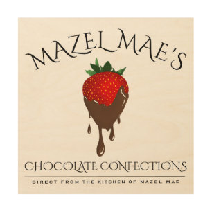 Custom Chocolate Covered Strawberry Banner Wood Wall Art