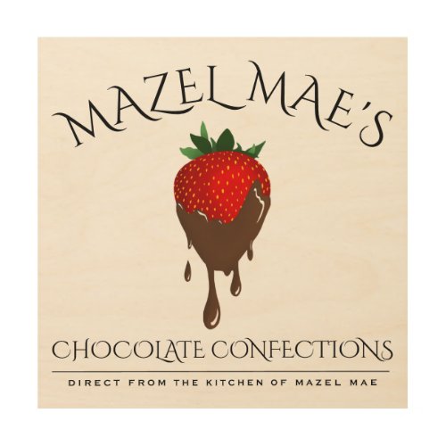 Custom Chocolate Covered Strawberry Banner Wood Wall Art