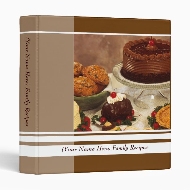 Custom Chocolate Dessert Recipe Food Binder (Front/Spine)