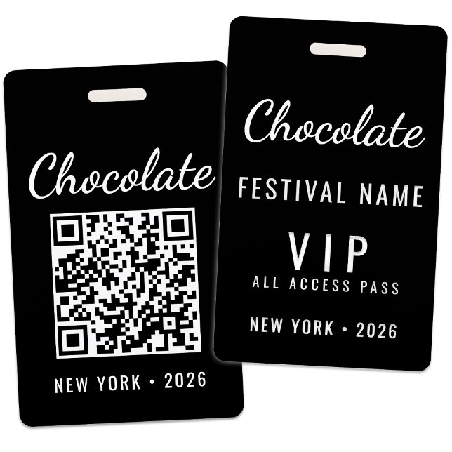 Custom Chocolate Festival Event QR Code VIP Badge (Creator Uploaded)