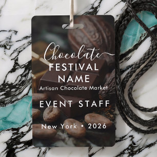 Custom Chocolate Festival Event Staff Photo Badge