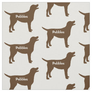 Custom Chocolate Lab Dog Silhouette Fabric