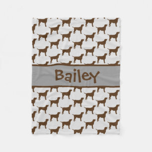 Custom Chocolate Lab Dog Silhouette Fleece Blanket