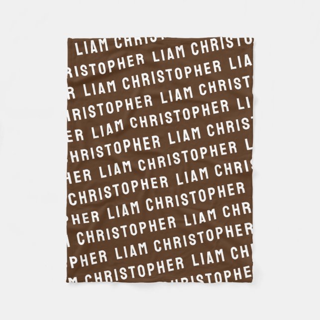 Custom Chocolate Personalized Son Baby Boy Gift Fleece Blanket (Front)