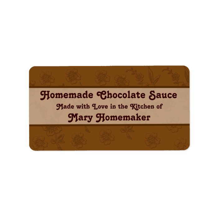 Custom Chocolate Sauce or Fudge Sauce Labels