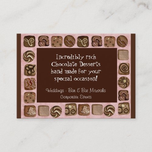 Custom Chocolate Sweet Shoppe Business Cards