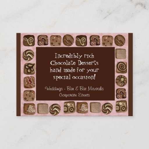 Customizable Custom Chocolate Sweet Shoppe Business Cards