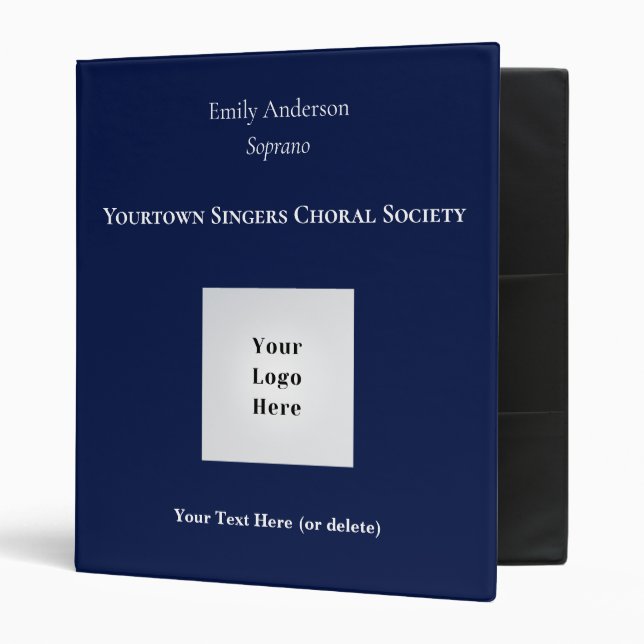 Custom Choir Choral Society Singers Music Folder (Front/Inside)