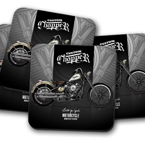 Custom Chopper Coaster  Motorcycle Coaster Set 