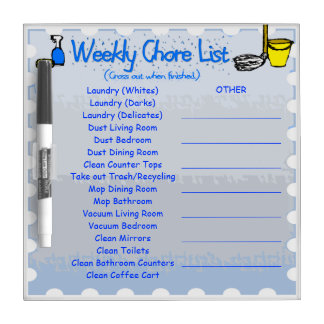 Custom Chore list dry erase board
