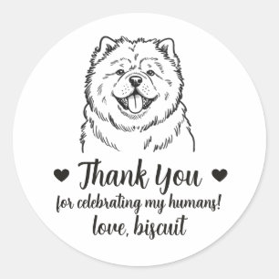 Custom Chow Chow Dog Wedding Favor Stickers