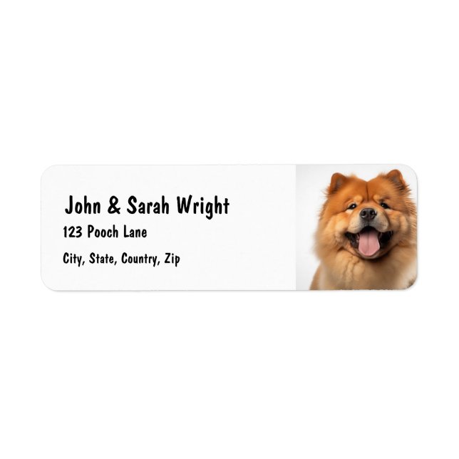 Custom Chow  Dog Address Label (Front)