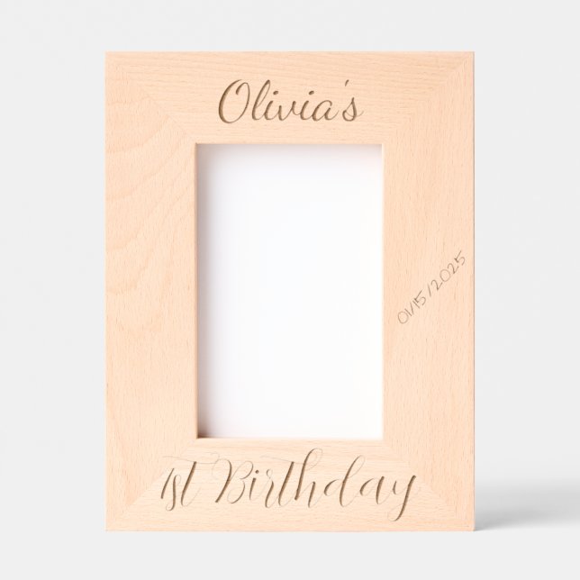 Custom Christening, Baptism, Quinceanera, 4x6" Engraved Frames (Front)