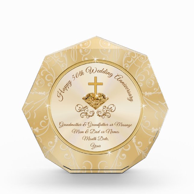 Custom CHRISTIAN 50th Wedding Anniversary Gifts (Front)