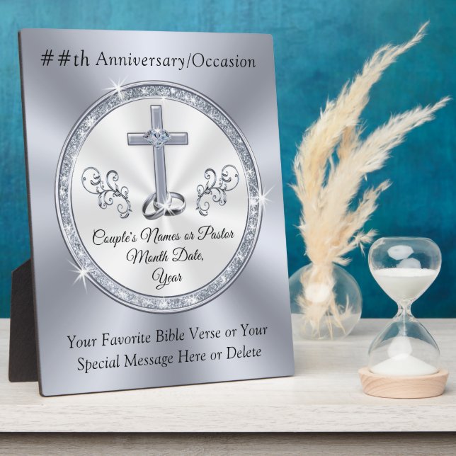 Custom, Christian Anniversary Gifts, ANY Occasion Plaque (Side)