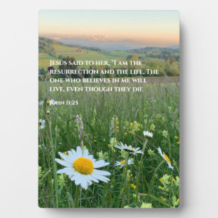 Custom Christian Bible Verse Gift Daisy Photo Plaque