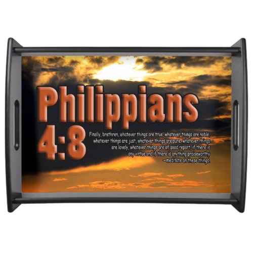 CUSTOM CHRISTIAN BIBLE VERSE PHILIPPIANS 48 SERVING TRAY