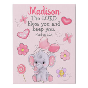 Custom Christian Blessing Nursery Decor Wall Art
