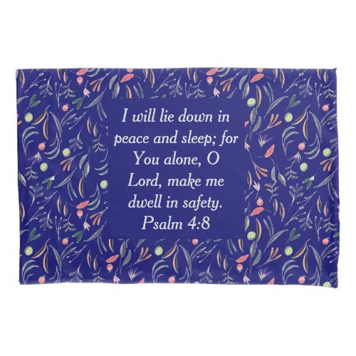 Custom Christian Blue Floral Pillow Case