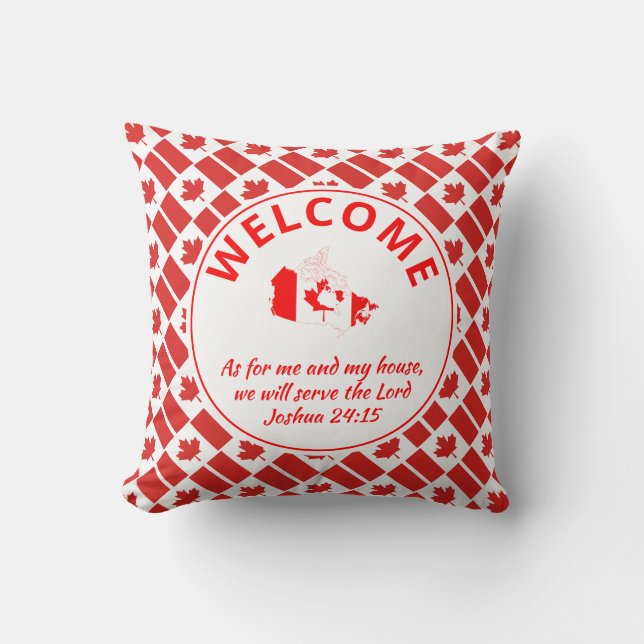 Custom Christian CANADA Welcome Throw Pillow (Front)
