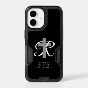 Custom Christian Catholic religious cross monogram iPhone 17 Case