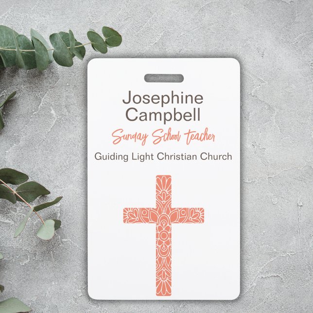 Custom Christian Church Staff Volunteer Name Badge (Creator Uploaded)