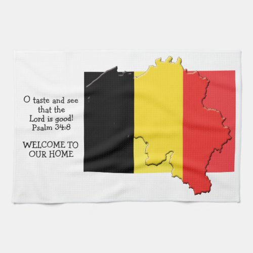 Custom Christian FLAG OF BELGIUM Kitchen Towel