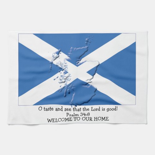 Custom Christian FLAG OF SCOTLAND Kitchen Towel