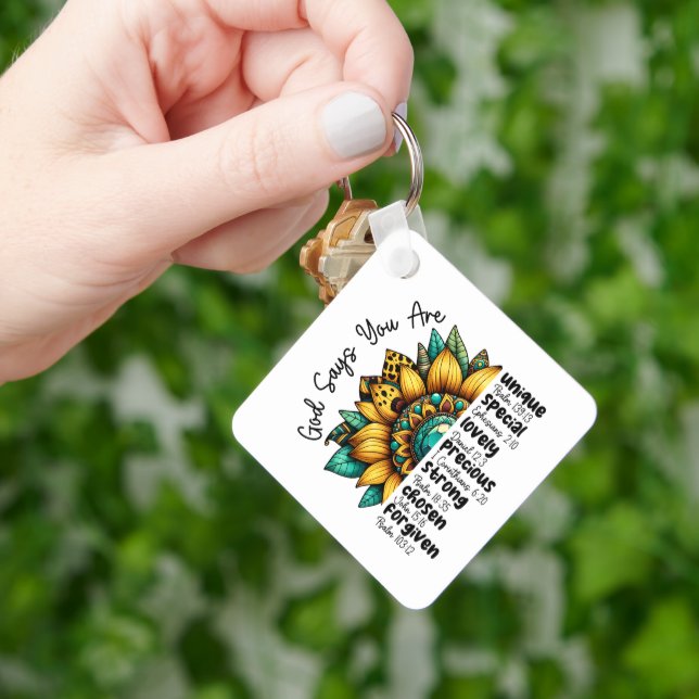 Custom Christian Forgiven Custom Bible Verse Keychain (Hand)