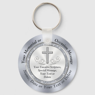 Custom Christian, Funeral Keepsakes for Guests Keychain