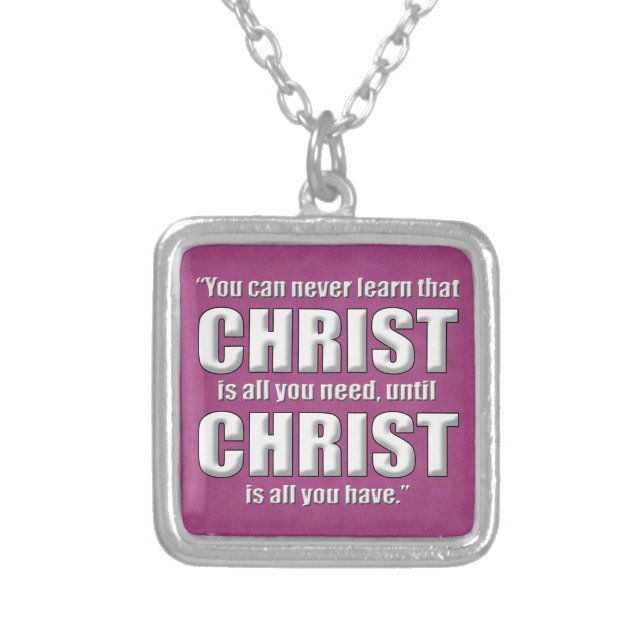 Custom Christian Gift Silver Plated Necklace (Front)