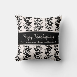 Custom Christian Happy Thanksgiving  Throw Pillow
