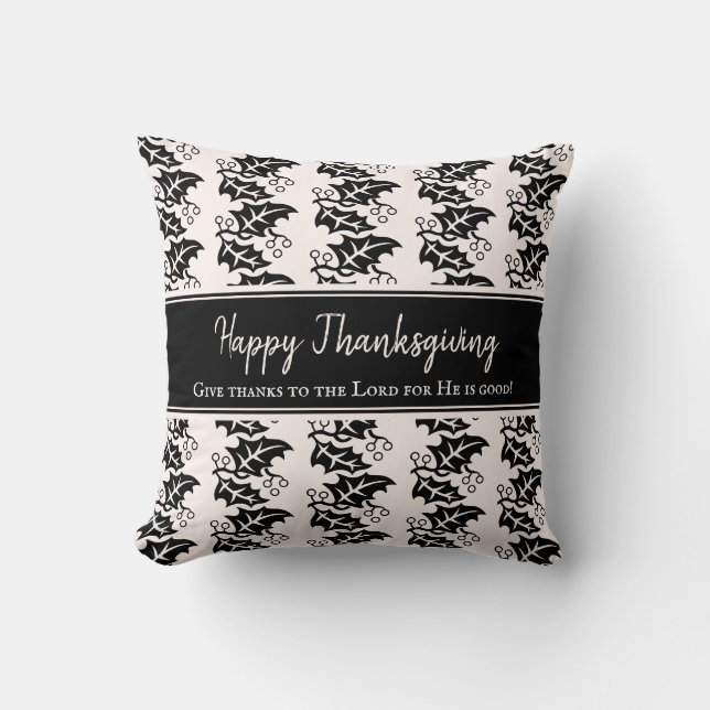 Custom Christian Happy Thanksgiving  Throw Pillow (Front)