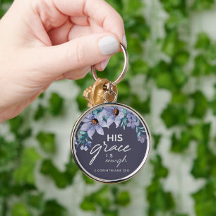 Custom Christian His Grace is Enough Keychain