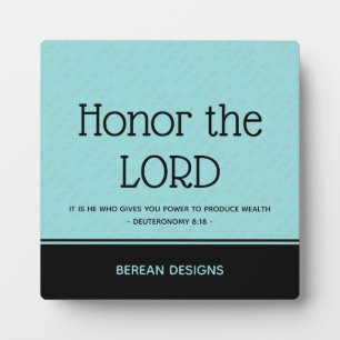 Custom Christian HONOR THE LORD Inspirational US Plaque