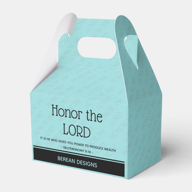 Custom Christian HONOUR HONOR THE LORD Add Name Favor Boxes (Front Side)