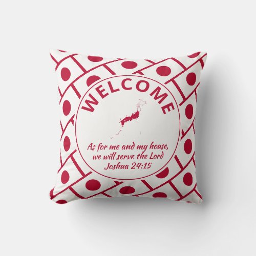 Custom Christian JAPAN Welcome Throw Pillow