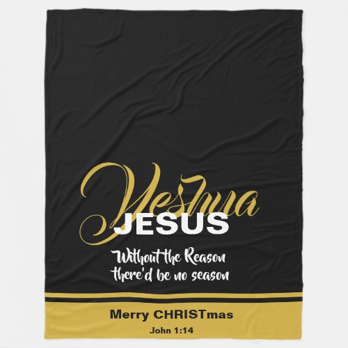 Custom Christian JESUS REASON SEASON Christmas Fleece Blanket