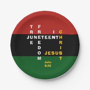 Custom Christian JUNETEENTH Paper Plates