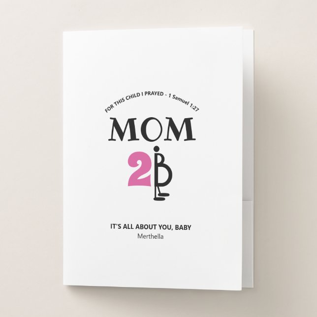 Custom Christian Mom To Be Baby Pocket Folder (Front)