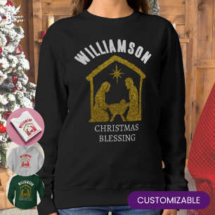 Custom Christian Nativity Family Christmas Sweatshirt