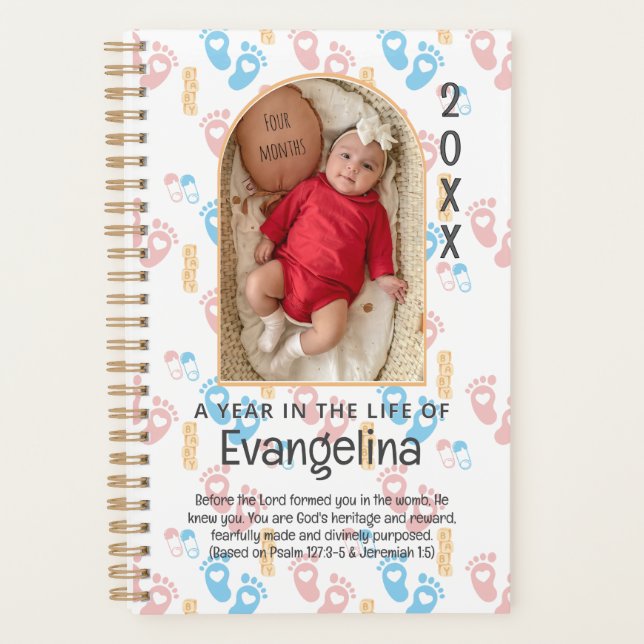 Custom Christian Prayer Keepsake Baby Planner (Front)