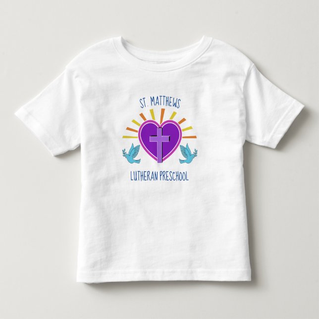Custom Christian Preschool Cute Private School Toddler T-shirt (Front)