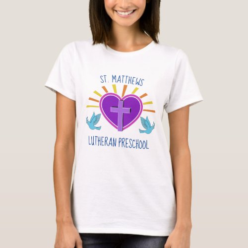Custom Christian Preschool Cute Teacher Cross T_Shirt