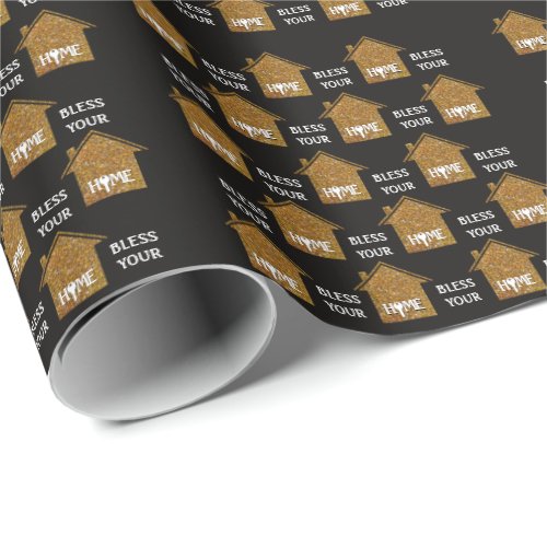 Custom Christian Real Estate BLESS YOUR HOME Wrapping Paper