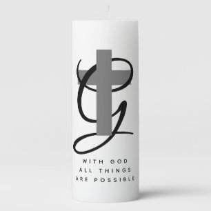 Custom Christian religious cross faith symbol Pillar Candle