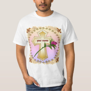 Custom Christian Rose Cross t-shirt