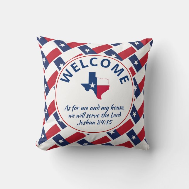 Custom Christian TEXAS Welcome Throw Pillow (Front)