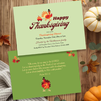 Custom Christian Thanksgiving Bible Verse | Dinner Invitation
